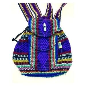 Pinzon Womens Multicolor Hippie Mochila Boho Mini Shoulder Backpack Size Small